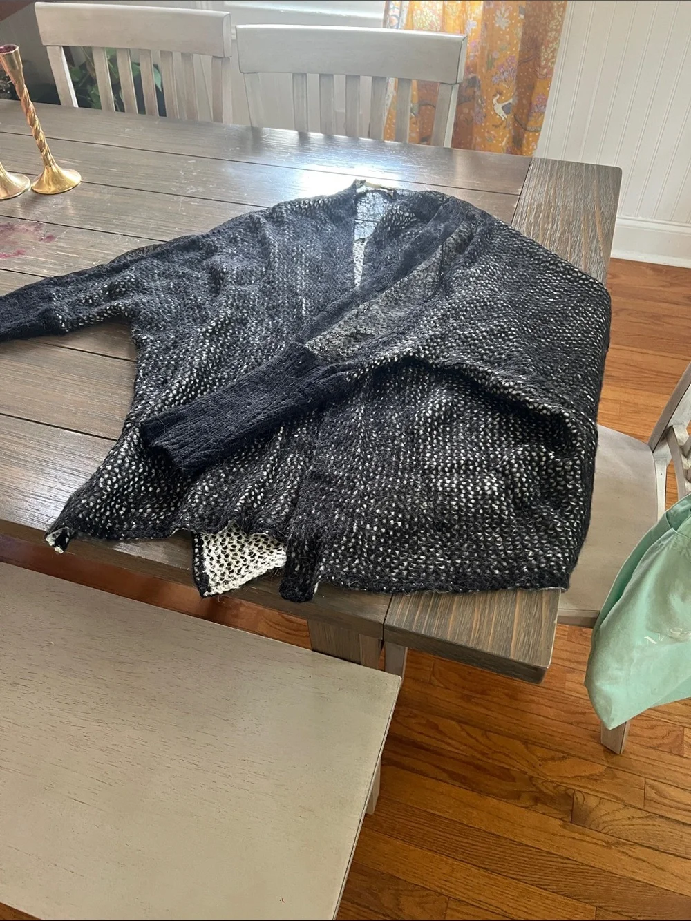 Free People Black Open-Front Knit Cardigan